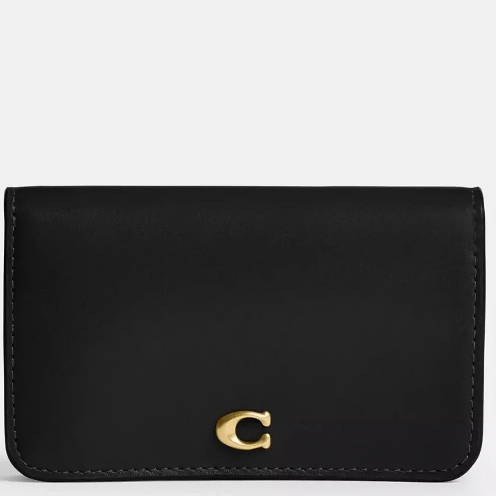 Black/brass coach essential slim card case